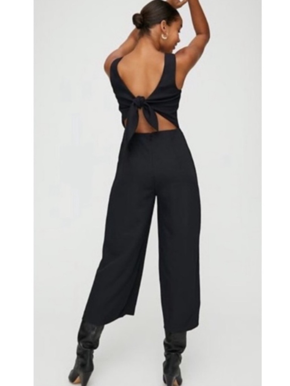 ARITZIA | Wilfred Écoulement Tie Back Sleeveless Jumpsuit in Black, Size 2 - Picture 15 of 15